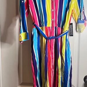 New York & Co. Multicolor Striped Dress